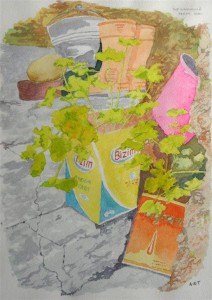 Kaya Winehouse Steps, Watercolour, 15"x18"