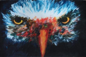 Eagle Eyes 9" x 6" Acrylic on mount board