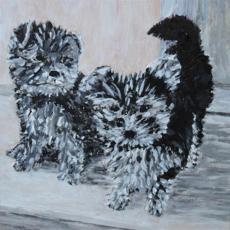 Rosie and Millie Jan 2014
9" x 9" Acrylic on mount board