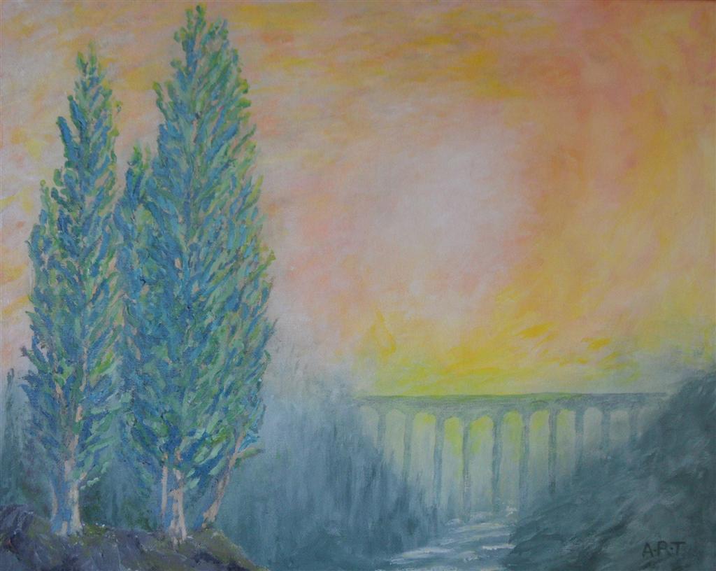 Poplars in a Landscape
60x45cms Acrylic on canvas